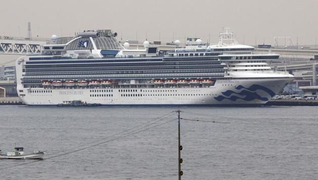 The Diamond Princess cruise ship is anchored at a port in Yokohama in February 2020.(AP File Photo/Representative Image)