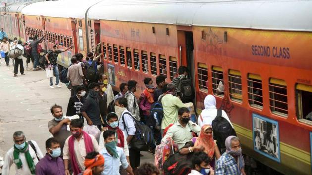 Since May 1, the Indian Railways has operated 4,450 Shramik Specials ferrying over 60 lakh migrants back home.(HT PHOTO.)