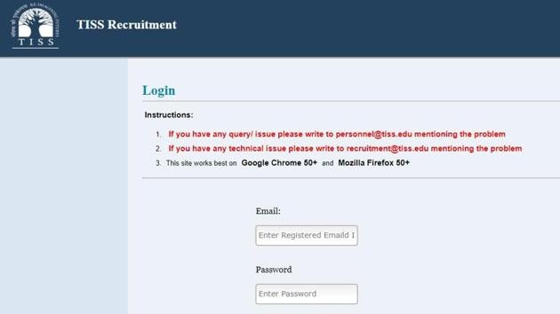 TISS Recruitment 2020. (Screengrab)