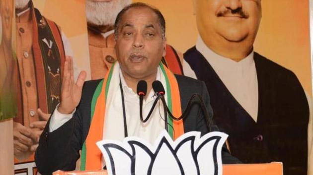 Chief minister Jai Ram Thakur addressing the virtual rally of Kangra district’s Jaswan-Pragpur BJP Mandal through video conferencing from Shimla on Tuesday. (HP Photo) Chief minister Jai Ram Thakur addressing the virtual rally of Kangra district’s Jaswan-Pragpur BJP Mandal through video conferencing from Shimla on Tuesday. (HP Photo)