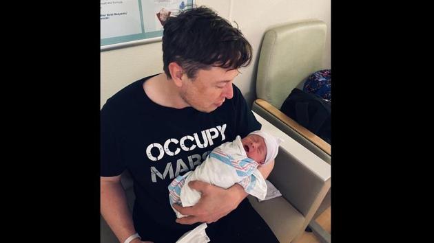 Elon Musk with baby X AE A-XII Musk.(Twitter/@elonmusk)