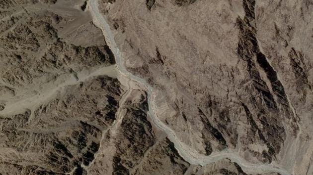 A satellite image shows the Galwan Valley in Ladakh on June 16, where violent clashes took place between Indian and Chinese soldiers on Monday.(Reuters Photo)