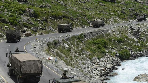 An Indian Army convoy moves along a highway leading to Ladakh, at Gagangeer in Ganderbal district. “I would like to assure the nation that the sacrifice of our jawans will not be in vain. For us, the unity and sovereignty of the country is the most important,” PM Modi said during a video conference on June 17. (Waseem Andrabi / HT Photo) An Indian Army convoy moves along a highway leading to Ladakh, at Gagangeer in Ganderbal district. “I would like to assure the nation that the sacrifice of our jawans will not be in vain. For us, the unity and sovereignty of the country is the most important,” PM Modi said during a video conference on June 17. (Waseem Andrabi / HT Photo)