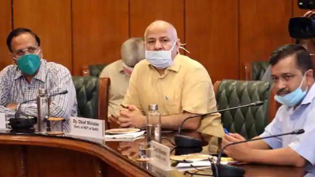 Deputy Chief Minister Manish Sisodia during a meeting at Home Ministry in New Delhi. (HT Photo) Deputy Chief Minister Manish Sisodia during a meeting at Home Ministry in New Delhi. (HT Photo)