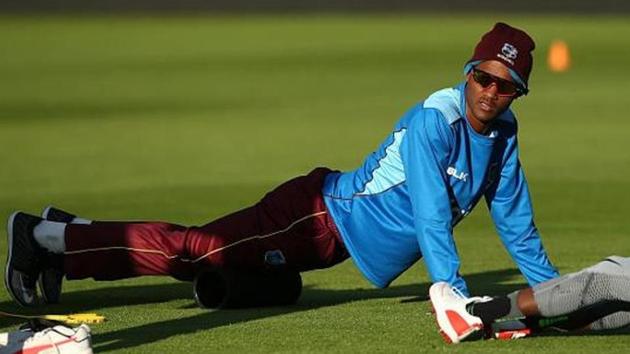 Kraigg Brathwaite of West Indies warm up during a nets session.(Getty Images) Kraigg Brathwaite of West Indies warm up during a nets session.(Getty Images)