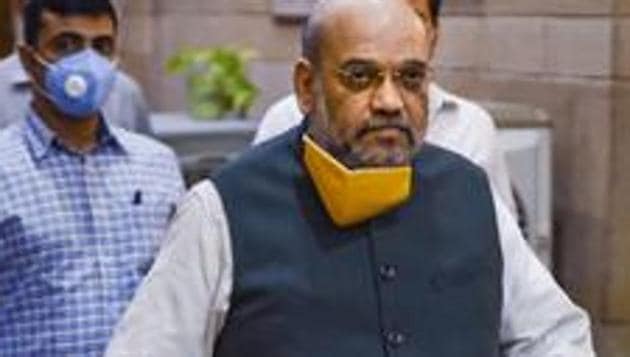 Union Home Minister Amit Shah before the previous meeting to discuss the Covid-19 situation in Delhi on June 14, 2020.(PTI File Photo) Union Home Minister Amit Shah before the previous meeting to discuss the Covid-19 situation in Delhi on June 14, 2020.(PTI File Photo)