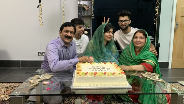 Malala Yousafzai celebrating with family(Twitter) Malala Yousafzai celebrating with family(Twitter)