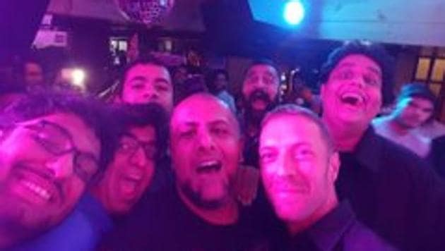 Coldplay frontman Chris Martin at a Delhi cafe in 2015.