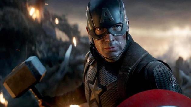 Captain America wields Mjolnir in Avengers: Endgame.