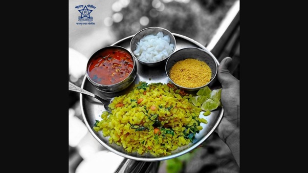 The image of tarri poha shared by Nagpur Police.(Twitter/@NagpurPolice)