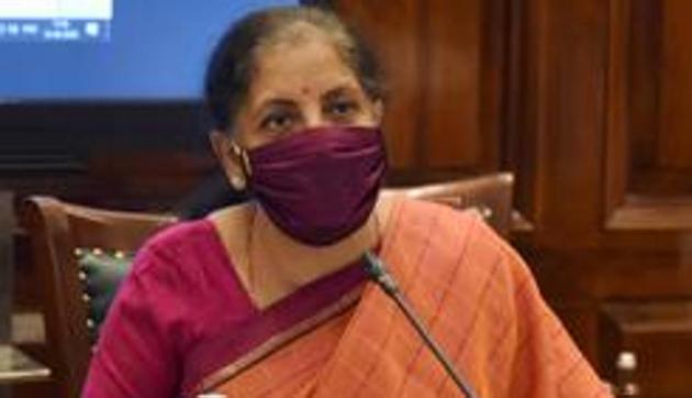 New Delhi: Union Finance Minister Nirmala Sitharaman was addressing members of the PHD Chamber of Commerce through a video conference here.(PTI)