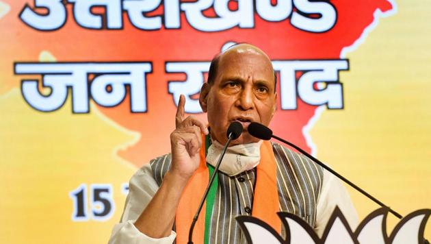 Union Defence Minister Rajnath Singh is expected to attend the Victory Day parade in Moscow on June 24(PTI)