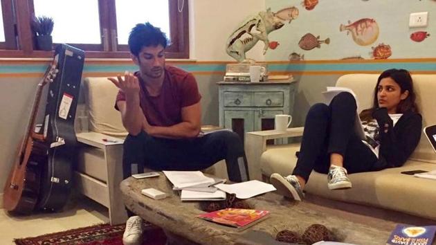 Sushant Singh Rajput has often being called a workaholic by many of his industry colleagues. He liked being on film sets as much as he liked prepping for his characters months before the shoot. Here he is seen having a reading session with Parineeti Chopra during the making of Shuddh Desi Romance.