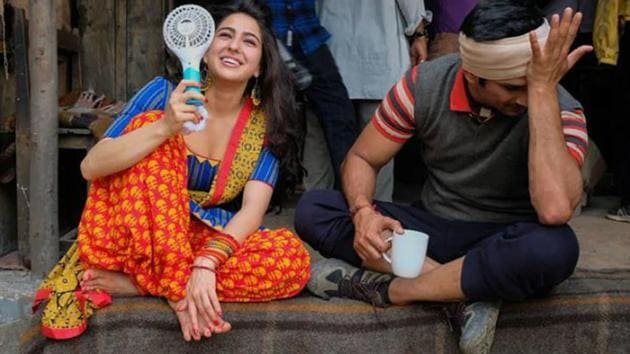 Sushant was Sara Ali Khan’s first co-star in her debut film Kedarnath. When he wasn’t busy carrying her on his back, he was often left amused by her funny antics on the sets.