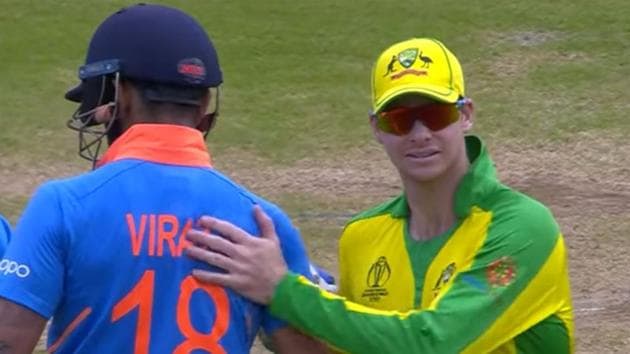 Virat Kohli during the India-Australia game at last year’s World Cup.(Screengrab ICC Video)
