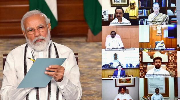 Prime Minister Narendra Modi held an all party meeting via video conferencing to discuss the situation in India-China border areas, in New Delhi on Friday.(ANI File Photo) Prime Minister Narendra Modi held an all party meeting via video conferencing to discuss the situation in India-China border areas, in New Delhi on Friday.(ANI File Photo)