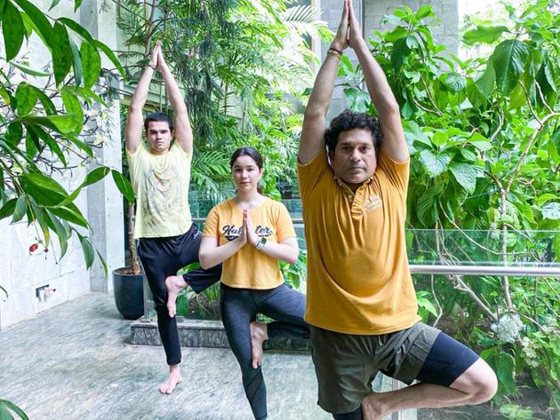 “Celebrating #FathersDay by doing some Yoga together!” tweeted Sachin Tendulkar. “Celebrating #FathersDay by doing some Yoga together!” tweeted Sachin Tendulkar.