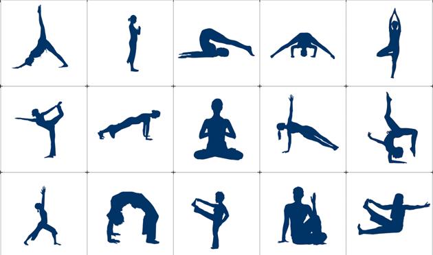 9 yoga poses for easy at home Royalty Free Vector Image