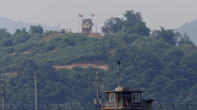 A North Korean soldier stands guard at his guard post inside North Korean territory, in this picture taken from Paju, South Korea, near the demilitarized zone (DMZ) separating the two Koreas. (REUTERS) A North Korean soldier stands guard at his guard post inside North Korean territory, in this picture taken from Paju, South Korea, near the demilitarized zone (DMZ) separating the two Koreas. (REUTERS)