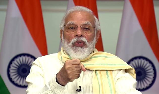 Prime Minister Narendra Modi talked about karma yoga, saying if we do our jobs with discipline and carry our responsibilities well, even that is yoga.(ANI)