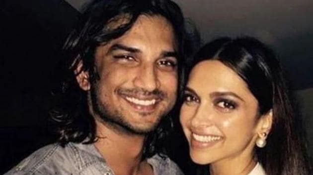 Deepika Padukone poses with Sushant Singh Rajput.