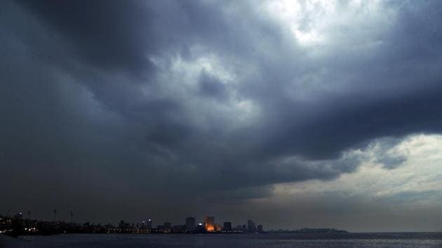 File photo: Dark clouds hang over the city ahead of cyclone Nisarga making landfall in Mumbai earlier this month.(AP) File photo: Dark clouds hang over the city ahead of cyclone Nisarga making landfall in Mumbai earlier this month.(AP)