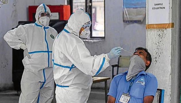 District officials said the new guidelines have increased the workload of local staff handling containment and tracing duties. (Biplov Bhuyan/HT photo) District officials said the new guidelines have increased the workload of local staff handling containment and tracing duties. (Biplov Bhuyan/HT photo)