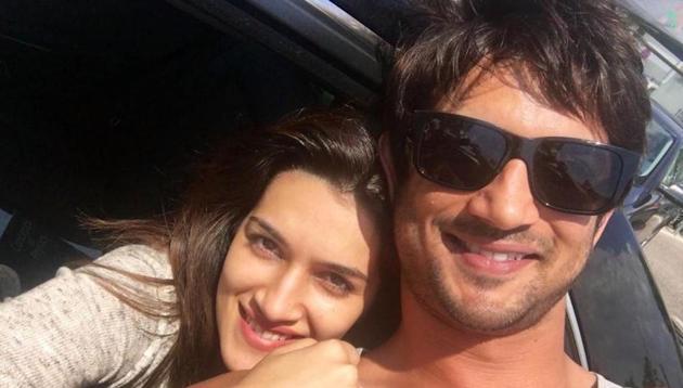 Kriti Sanon with Sushant Singh Rajput during the making of Raabta.