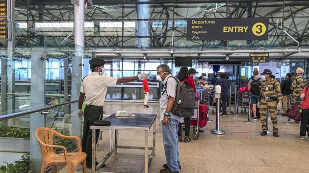 Thermal screening of US nationals being conducted in the wake of coronavirus pandemic, at Hyderabad International Aiport. (PTI File/For Representative Purposes Only) Thermal screening of US nationals being conducted in the wake of coronavirus pandemic, at Hyderabad International Aiport. (PTI File/For Representative Purposes Only)