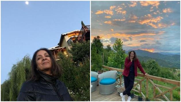 Neena Gupta is enjoying scenic views. Neena Gupta is enjoying scenic views.