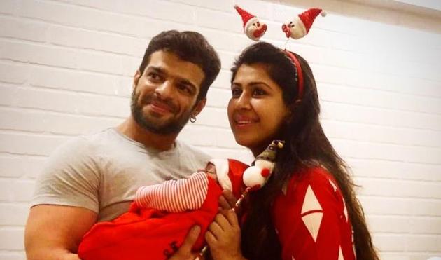 Karan Patel and Ankita Bhargava with their daughter Mehr.