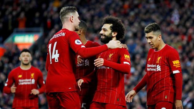File photo of Liverpool players celebrating a goal. (REUTERS) File photo of Liverpool players celebrating a goal. (REUTERS)