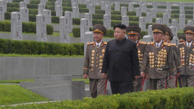 In this file photo, North Korean leader Kim Jong Un visits war graves to pay respects to the war dead for the 64th anniversary of the armistice which ended the Korean War. (REUTERS) In this file photo, North Korean leader Kim Jong Un visits war graves to pay respects to the war dead for the 64th anniversary of the armistice which ended the Korean War. (REUTERS)
