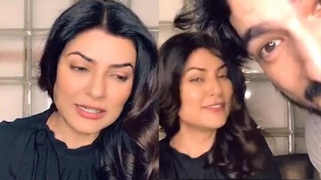 Sushmita Sen’s boyfriend Rohman Shawl made a brief appearance during her Instagram live.