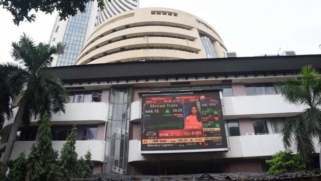 Stock prices displayed on a digital screen at the facade of the Bombay Stock Exchange (BSE) building, in Mumbai. (PTI) Stock prices displayed on a digital screen at the facade of the Bombay Stock Exchange (BSE) building, in Mumbai. (PTI)