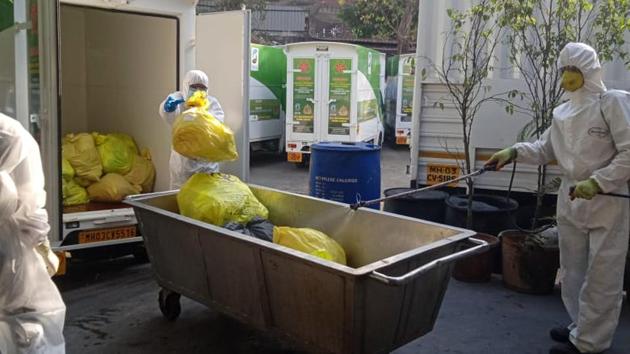 Waste being processed at the Deonar facility. Waste being processed at the Deonar facility.