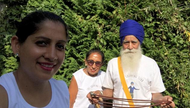 Rajinder Singh with his wife Pritpal Kaur and daughter Min Kaur.