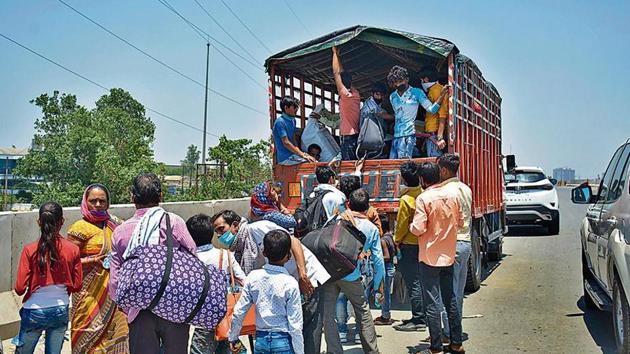 Officials pointed out that the skill mapping exercise is on at a time when several migrant workers have returned through other means, and some are still on their way back to villages.(Sakib Ali/HT photo)