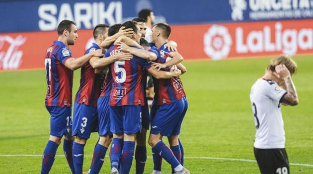 Eibar players celebrate (Eibar) Eibar players celebrate (Eibar)