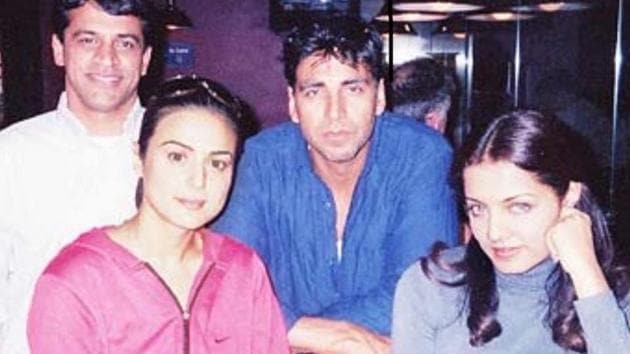 Preity Zinta with Akshay Kumar and Celina Jaitly during their world tour.