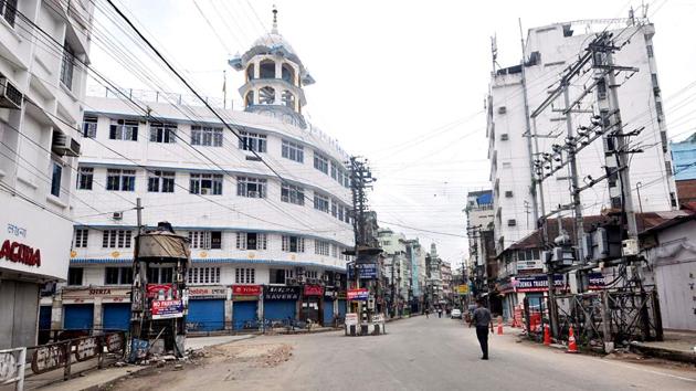 File photo of a deserted Fancy Bazaar area of Guwahati, Assam.(ANI File Photo)