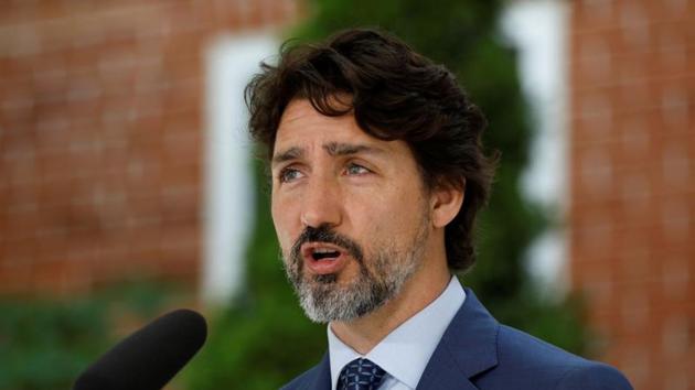 Canada's Prime Minister Justin Trudeau attends a news conference at Rideau Cottage, in Ottawa, Ontario, on June 22.(Reuters Photo)