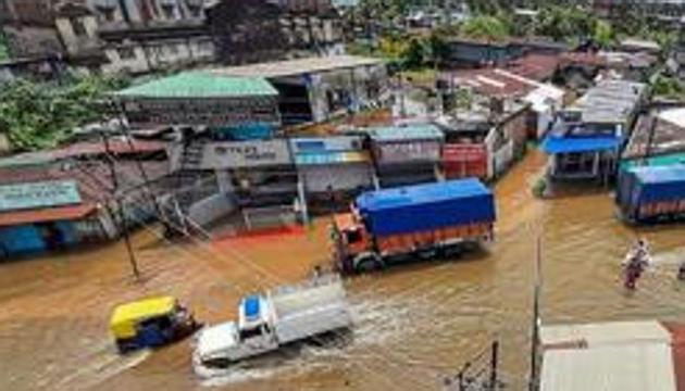 A total of 18,234 persons uprooted due to flooding are taking shelter in 142 camps in 9 of the affected districts. Rescue personnel evacuated 151 people trapped due to floods in Dhemaji, Nalbari and Dibrugarh districts on Friday.(PTI)