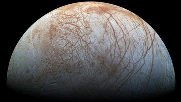 File photo of a view of Jupiter's moon Europa created from images taken by NASA's Galileo spacecraft in the late 1990s. (Photo Credit: NASA/JPL-Caltech/SETI Institute/ Handout via Reuters) File photo of a view of Jupiter's moon Europa created from images taken by NASA's Galileo spacecraft in the late 1990s. (Photo Credit: NASA/JPL-Caltech/SETI Institute/ Handout via Reuters)