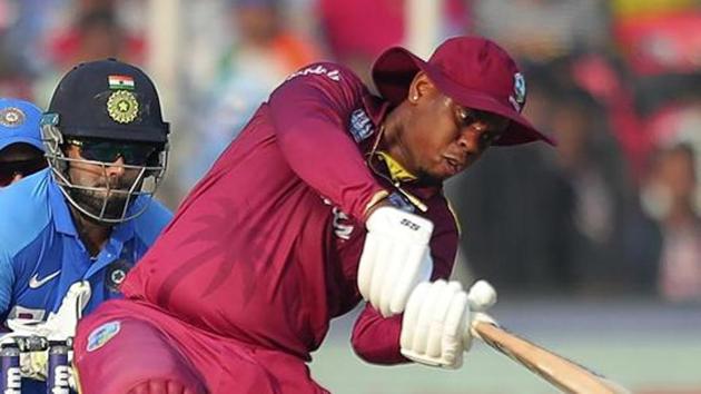 West Indies' Shimron Hetmyer plays a shot during the third and final one-day international cricket match of the series between India and West Indies in Cuttack, India, Sunday, Dec. 22, 2019.(AP)
