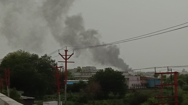 The officials said that the factory is located under the jurisdiction of Kavi Nagar police station area and used for manufacturing of chemicals.(Sakib Ali/ HT Photo)