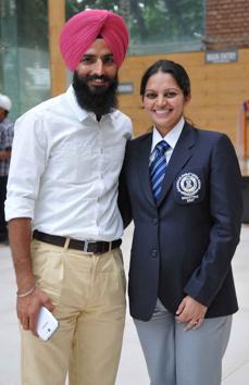 Arjuna awardees shooter Avneet Sidhu and hockey player Rajpal Singh.