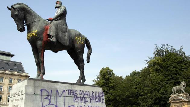With the protests sweeping the world in the wake of the killing of George Floyd in Minneapolis, King Leopold II is now increasingly seen as a stain on the nation. (AP Photo/Virginia Mayo, File) With the protests sweeping the world in the wake of the killing of George Floyd in Minneapolis, King Leopold II is now increasingly seen as a stain on the nation. (AP Photo/Virginia Mayo, File)