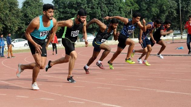 Athletes in action. (Bharat Bhushan/Hindustan Times)
