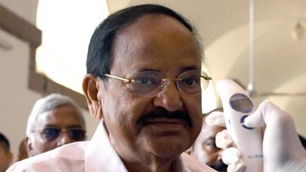 M. Venkaiah Naidu advised people not to press the “panic button” but reach out for the “prevention and protection buttons”. (ANI) M. Venkaiah Naidu advised people not to press the “panic button” but reach out for the “prevention and protection buttons”. (ANI)